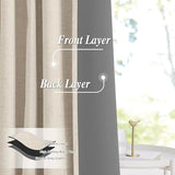 StangH Full Blackout Linen Curtains 84 inches Long, Extra Wide Pinch Pleated Living Room Darkening Drape Neutral Boho Energy Saving Sliding Door for Home Office, W72 x L84, 1 Panel StangH