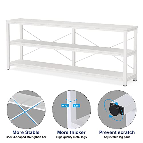 Tribesigns 71" Sofa Tables,Extra Long Couch Table, Narrow Long Console Table, Entryway Table,Sofa Table with 3 Tiers Storage Shelves - WoodArtSupply