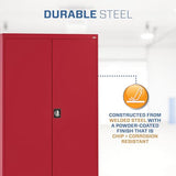 Sandusky Lee EA4R462472-01 Elite Garage Storage Cabinet, Steel Utility Cabinet with Adjustable Shelves, 72"H, Red Sandusky