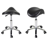 Antlu Saddle Stool Rolling Chair for Medical Massage Salon Kitchen Spa Drafting,Adjustable Hydraulic Stool with Wheels (Without Backrest, Black) Antlu