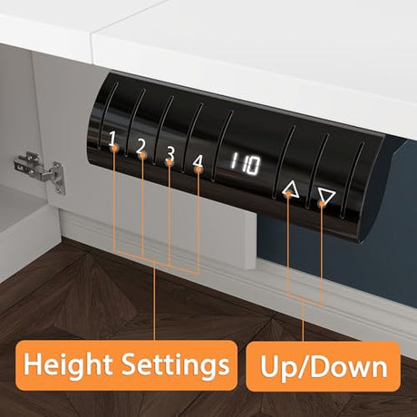 Lovinouse Large White Electric Adjustable Standing Desk, Reversible L Shaped Office Work Desk with Storage Drawers, Adjustable Height and Shelves, Rising Study Computer Table for Home Office, Bedroom Lovinouse