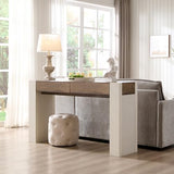OKD Modern Entryway Console Table, Sofa Table with Drawers, 63" Long Hall Table Behind Couch, Thick Wood Design for Living Room, Hallway - Antique White OKD