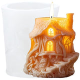 XIAOSHUI Tree House Candle Mold House Resin Casting Silicone Molds for Candle Making Aromatherapy Candles Gypsum Clay Craft Candle Home Decorate