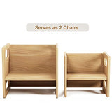 ERUGI Montessori Weaning Table and Chair Set,Real Hardwood, Desk for Toddler Reading,Snack Time,Playroom,Activity Cube,Step Stool,1-3 Year Old Kids Montessori Furniture ERUGI
