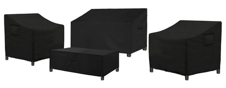 SIRUITON Patio Furniture Covers, Outdoor Furniture Cover Waterproof 4-Piece, Patio Furniture Set Covers, Heavy Duty Durable and Water Resistant Fabric, Fit for Chairs, Couch, Coffee Table, Black SIRUITON