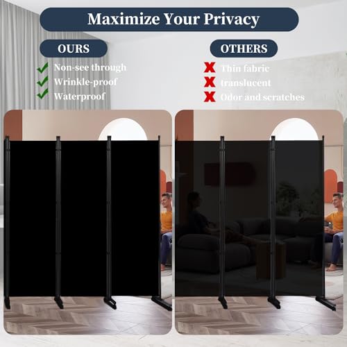 Room Divider Folding Privacy Screens with Lockable Wheels, 132'' Partition Room Dividers Freestanding Room Divider Fabric Panel for Room Separation, Wall Divider for Home Office Bedroom Dorm Decor HOMSCREENER