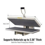 16x32 Large Format Manual Heat Press Machine 110V 2600W, Heavy-Duty Professional High Pressure Heat Transfer for T-Shirts Mouse Pads License Plates, Sublimation, Htv, and More (Grey) Impels