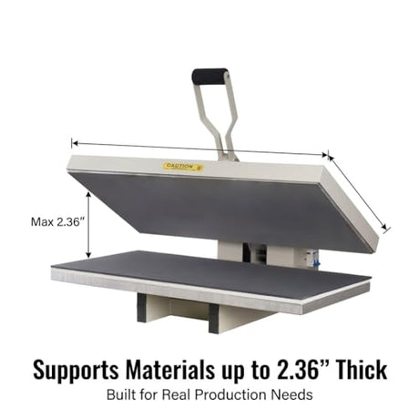 16x32 Large Format Manual Heat Press Machine 110V 2600W, Heavy-Duty Professional High Pressure Heat Transfer for T-Shirts Mouse Pads License Plates, Sublimation, Htv, and More (Grey) Impels