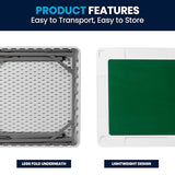 Flash Furniture Silas 34.5" Square Folding Card Table with Felt Green Surface and Cup Holders, Portable Folding Game Table for 4 Players, White/Green Flash Furniture