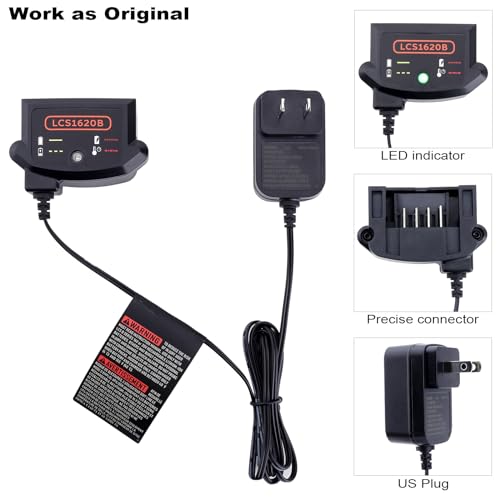 Elefly LCS1620B 20V Lithium Battery Charger Compatible with Black & Decker 20V Lithium Battery LBXR20 LB2X4020 LBXR2020-OPE LBXR2020APB LB2X3020-OPE LB2X4020-OPE ELEFLY