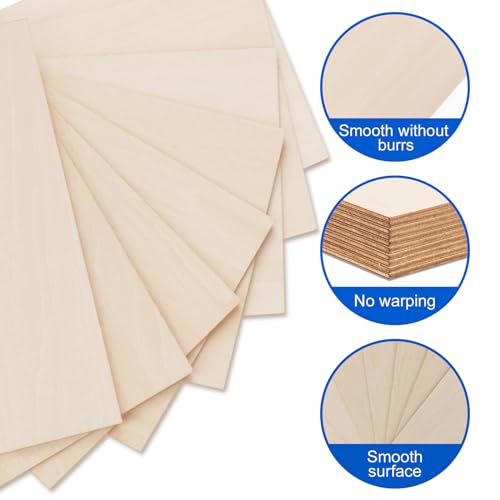 VKIZA 54 Packs Basswood Sheets 12"x12"x1/8", 3mm Basswood for Laser Cutting and Engraving, Thin Plywood Board Unfinished Wood for Crafts, DIY Ornaments and Architectural Model, Wood Burning. VKIZA