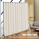 VEVOR Room Divider, Portable Panel Room Divider with Wheels Curtain Divider Stand, Freestanding Room Divider Privacy Screen for Office, Bedroom, Dining Room, Study, Beige VEVOR