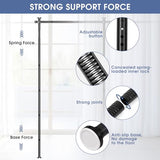 AKTOP Room Divider, No Drilling Curtain Tension Rods Wall Divider for Room Separation, 4-10ft(H) 30-147"(W) Adjustable, Heavy Duty Floor to Ceiling Space Separator Privacy Dividers for Rooms, Black AKTOP