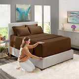 Hearth & Harbor Extra Deep Pocket King Size Sets - Fits Mattress 18-24 Inches Deep - Extra Deep Pocket Sheets - 6 Piece King Size - Brown Hearth & Harbor