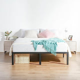 Olee Sleep 18 Inch Heavy Duty Steel Slat Anti-Slip Support, Easy Assembly Platform Bed Frame, Noise Free Steel Mattress Foundation, Maximum Storage, No Box Spring Needed, Black, Cal King Size Olee Sleep