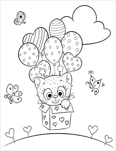 Cute Cats Coloring Book for Kids Ages 4-8: Adorable Cartoon Cats, Kittens & Caticorns (Coloring Books for Kids) WoodArtSupply