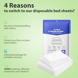 CxLoode 2 Pack Disposable Bed Sheets for Hotel, Portable Bedspread, Disposable Bedding Set with 2 Bed Sheet 2 Quilt Cover and 4 Pillowcase for Travel CxLoode