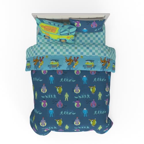 Franco Scooby Doo Scoobtober Bedding 7 Piece Super Soft Reversible Comforter and Sheet Set with Sham, Full, (Officially Licensed Product) Franco