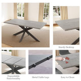 ZckyCine Modern Dining Table Table Set for 6-8 Person for Dining Room, Kitchen Table Set with Steel Legs ZckyCine