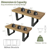 STHOUYN Farmhouse Rustic Extendable Dining Room Table for 8 10, 70.9" (86.6") x 31.5", Rectangular Dinner Table for 6-10, Mid Century Modern Expandable Retractable Wooden Kitchen Table (Brown) STHOUYN