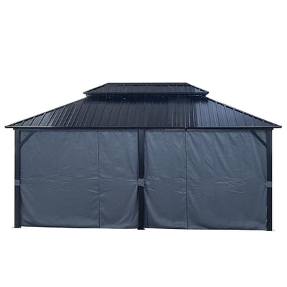 12 * 12FT Hardtop Gazebo, Outdoor Metal Gazebo, Large Panel Roof Pergolas, for Patio, Garden, Backyard (12x18ft) - WoodArtSupply