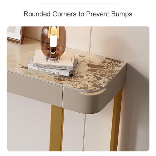 XTRYBHD Modern Console Table with Drawers, Sintered Stone Sofa Table with Storage, Hallway Table, for Hallway, Living Room, Bedroom(Size:47.2in/120cm) XTRYBHD