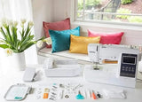 Brother SE700 Sewing and Embroidery Machine, Wireless LAN Connected, 135 Built-in Designs, Computerized, 4" x 4" Hoop Area, 5-Foot Embellishment Pack, Premium Embroidery Thread 6 Spools