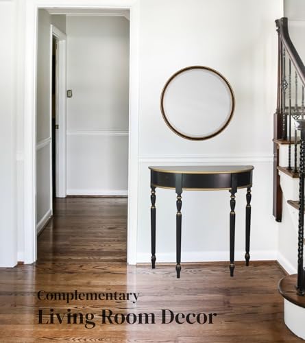 Stelalloy Half Moon Table - Black Console Table for Entryway, Hallway, Living Room - Demilune Table for Front Door - Half Circle Entryway Console Stelalloy