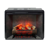 Modern Ember Uptown 28" Smart Electric Fireplace Insert with Remote, Alexa/WiFi Enabled - 1,000 Sq Ft Electric Heater with Realistic Flames and Log Set, Concrete Background Modern Ember