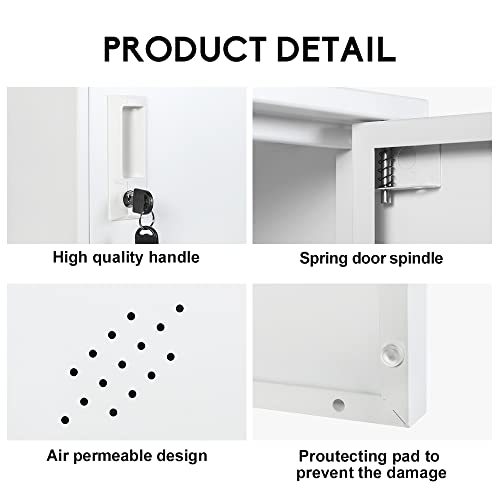 WISUNO 3 Door Vertical Stackable Storage Cabinet with Lock,Anti-Failing Device, Metal Lcoker,Organizer for Office, Home, Gym, School,Employee,Kids. (Grey) WISUNO