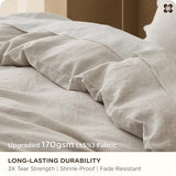 Bedsure 100% Linen Duvet Cover King Size, Washed 170 GMS European Flax-Linen, Soft 3pcs Bedding Set with Button Closure for Farmhouse, Natural Texture, Breathable for Hot Sleeper, Linen, King Bedsure