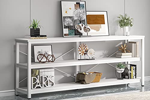 Tribesigns 71" Sofa Tables,Extra Long Couch Table, Narrow Long Console Table, Entryway Table,Sofa Table with 3 Tiers Storage Shelves - WoodArtSupply