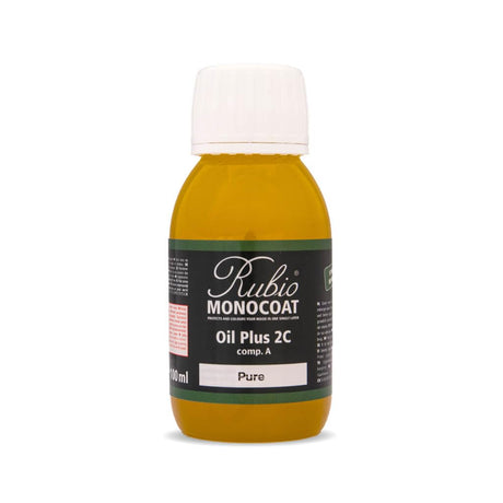 Rubio Monocoat Wood Oil Finish Sample - Pure | Oil Plus Part A | Quick-Dry, Eco-Friendly Linseed Wood Oil for Indoor Use | Ideal for Sampling Oil Plus 2C & Touch Ups | 100 mL Rubio Monocoat