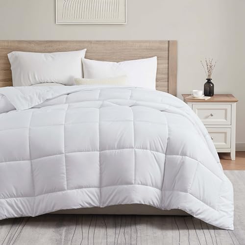 Hearth & Harbor Down Alternative Comforter - All Season Soft Quilted Queen Bed Comforter Duvet Insert with Corner Tabs - Queen Size White Hearth & Harbor