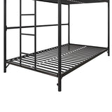 DHP Daven Easy Assembly Metal Bunk Bed for Kids, Teens and Adults, with Ladder, High Guardrail, Metal Slats, Smooth Rounded Edges, No Boxspring Required, Twin-Over-Twin, Black DHP