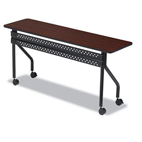 Iceberg OfficeWorks Premium Mobile Training Table – 72” Rectangular Desk with Locking Wheels, Mahogany Top & Black Frame – Rolling Conference Table for Offices, Classrooms, or Workspaces Iceberg