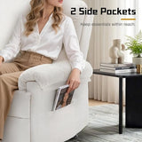 Korser Recliner Chair, Living Room Recliner Chairs for Adults, Small Recliners for Small Spaces, Upholstered Manual Recliner with Side Pockets, Modern Nursery Chair for Living Room, Chenille, Beige