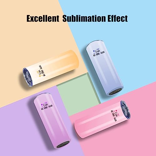 MICLAXYS 4 Pack Sublimation Tumblers 20 Oz Skinny Straight, Stainless Steel Sublimation Tumblers Blank, Individually Gift Boxed, Insulated Tumbler Sublimation (4) MICLAXYS