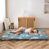 MAXYOYO Floral Printed Rustic Japanese Style Futon Foldable Roll Up Bed Camping Floor Mattress for Adults Floor Lounger Bed Couches and Sofas, Full MAXYOYO