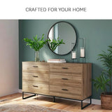 Signature Design by Ashley Deanlow Mid-Century Modern 6 Drawer Dresser with Safety Stop for Bedroom, Light Brown & Black Signature Design by Ashley
