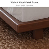 homary Japanese Style Queen Floor Bed Frame, 6.3" Low Profile Tatami Platform Bed with Carbon Steel Slats & Wood-Finished Metal Frame, No Box Spring Needed, Fits Queen Mattress 60" W x 80" L homary