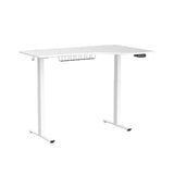 SHW 55-Inch L-Shaped Electric Height Adjustable L-Shaped Standing Desk with Right Facing Corner, White SHW