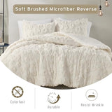 Intelligent Design Queen Comforter Set Chenille Tufted Animal Print Pattern Comforters Queen Size, All Season Fluffy Bedding Soft Microfiber Reverse, Larissa, Full/Queen Off-White 3 Piece Intelligent Design