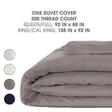 KICKEE Luxury Duvet Cover, 100% Viscose from Bamboo, Hotel Style, Silky Soft Comforter, Minimalist Bedding Collection(Suede Blue, Full/Queen) Kic Kee Pants