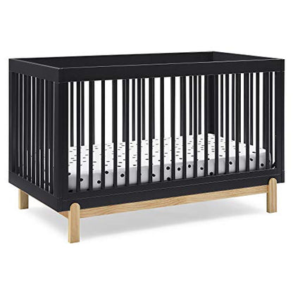 Delta Children Poppy 4-in-1 Convertible Crib, Midnight Grey/Natural