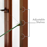 6 Shelf Lighted Corner Curio Cabinet with Adjustable Tempered Glass Shelves and Mirror Back, Oak(E26 Light Bulb not Included) WoodArtSupply