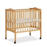 Dream On Me 2-In-1 Lightweight Folding Portable Stationary Side Crib In Natural, Greenguard Gold Certified, Baby Crib To Playpen, Folds Flat For Dream On Me