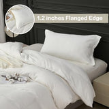 SAPHREAS White Duvet Cover Set Twin Size 100% Cotton, Soft Bedding Comforter Cover Organic with Zipper Closure & Corner Ties, Comforter Not Included SAPHREAS