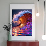 TZTTZT Diamond Art Kits for Adults - Sunlit Surf Kaleidoscope Wave Diamond Painting Kits for Adults Beginner, 12x16 in Frameless Diamond Painting Kit for Home Wall Decor TZTTZT