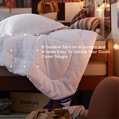 Bedsure Comforter Duvet Insert - Quilted Comforters Twin XL Size, All Season Duvet, GentleSoft Down Alternative Bedding, with 8 Tabs, Gifts for Women/Men, White, Twin XL 92 x 68 Inches Bedsure